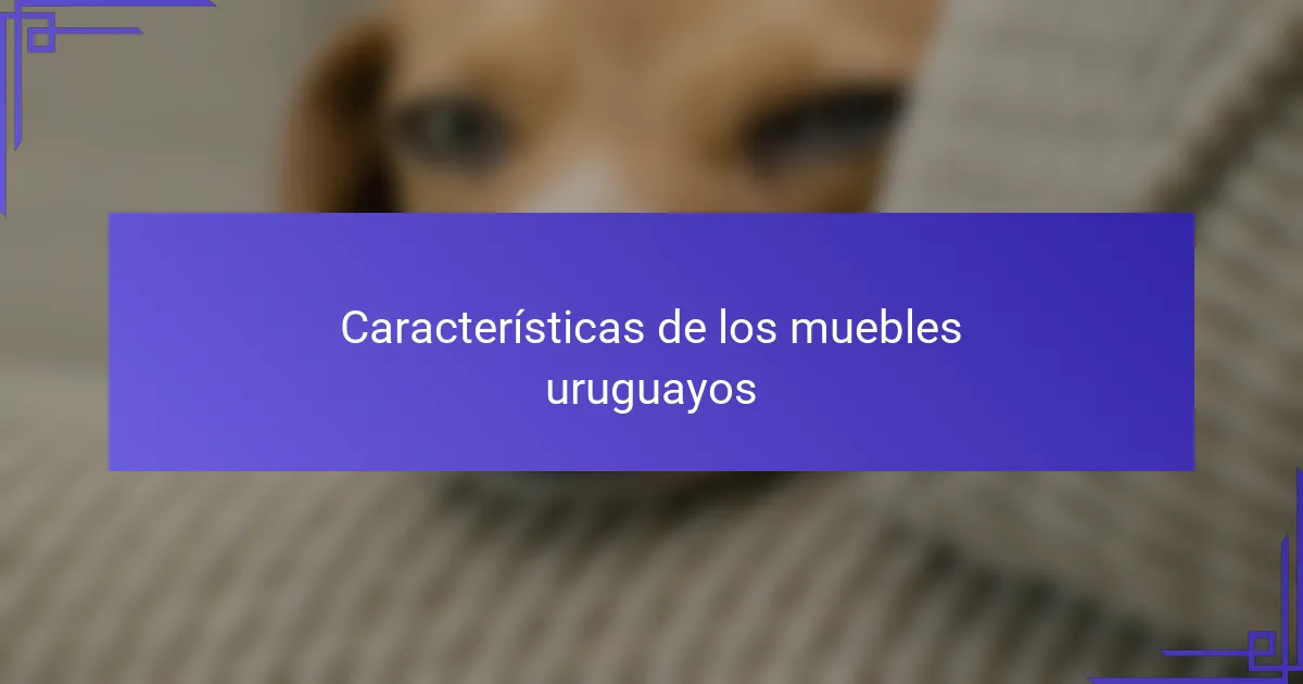 Características de los muebles uruguayos