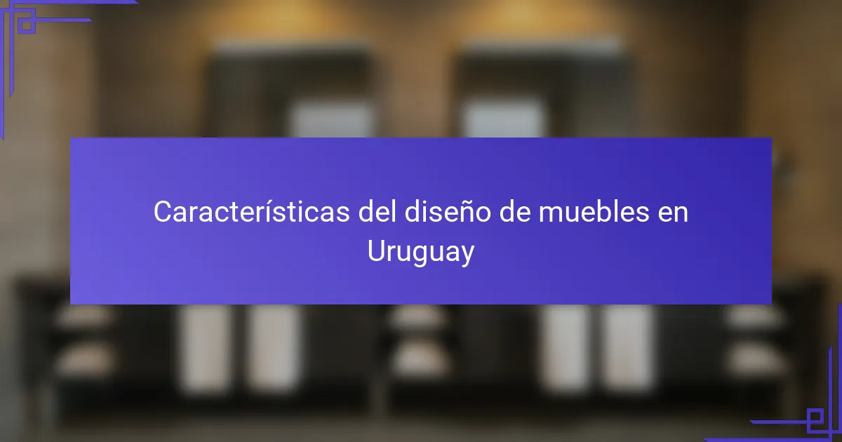 Características del diseño de muebles en Uruguay
