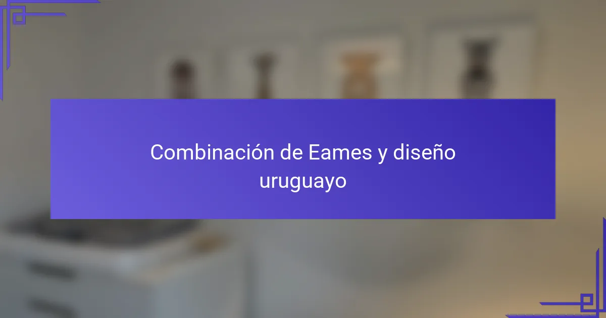 Combinación de Eames y diseño uruguayo