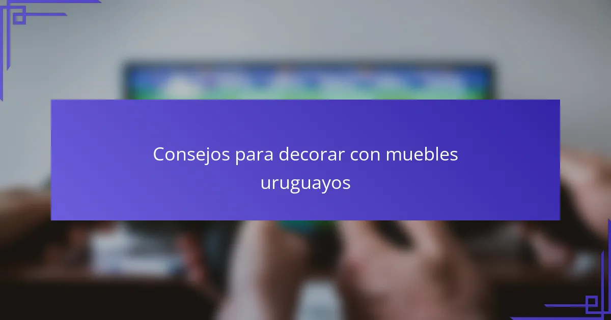 Consejos para decorar con muebles uruguayos