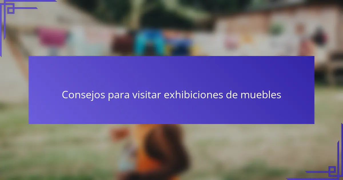 Consejos para visitar exhibiciones de muebles