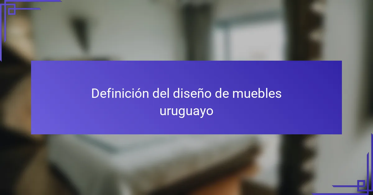 Definición del diseño de muebles uruguayo