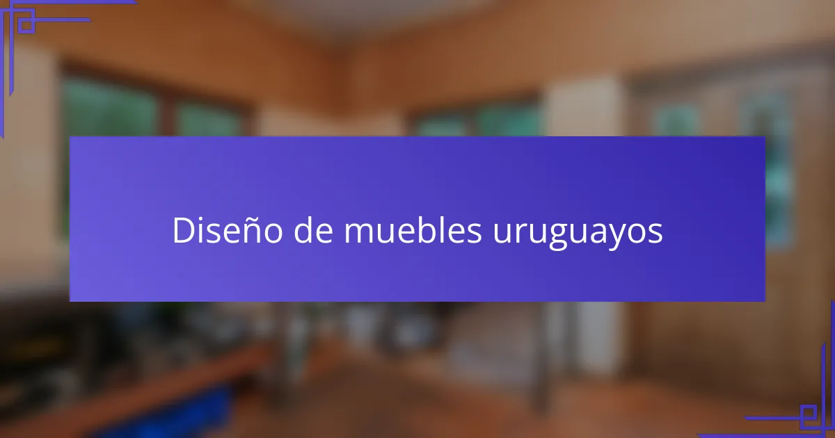 Diseño de muebles uruguayos