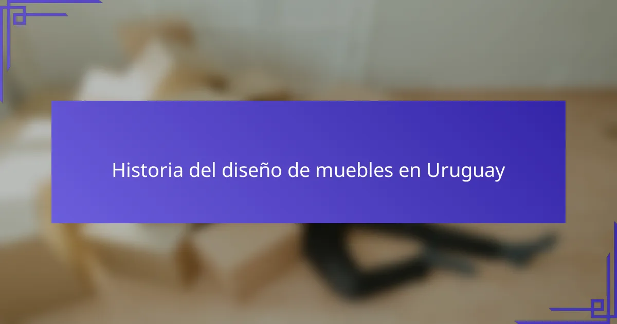 Historia del diseño de muebles en Uruguay