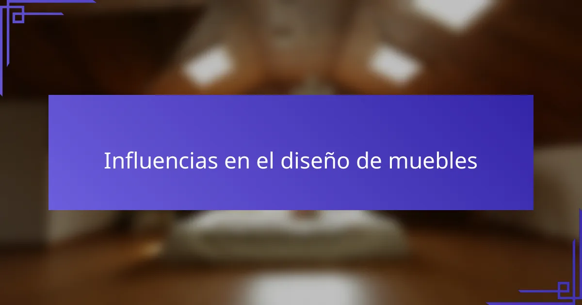 Influencias en el diseño de muebles