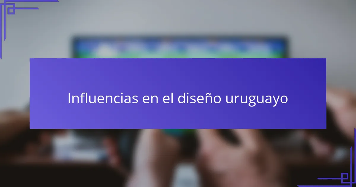 Influencias en el diseño uruguayo