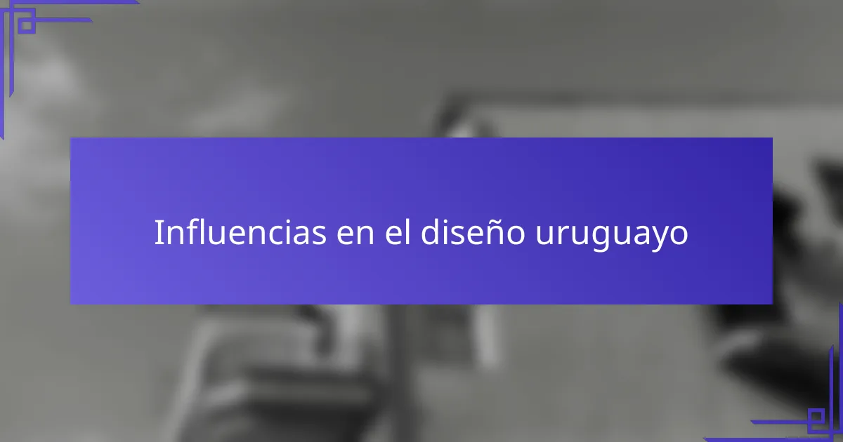Influencias en el diseño uruguayo