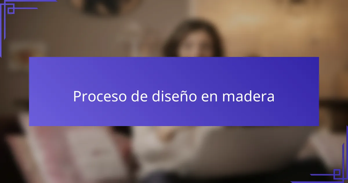 Proceso de diseño en madera